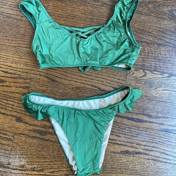 Green Bikini set size approx M/L - Picture 1 of 3